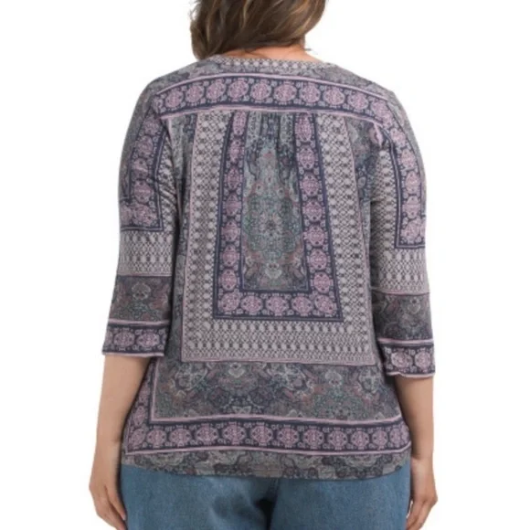 Lucky Brand Peasant Tunic Boho Chic Cottagecore Blouse XL Ethereal Whimsigoth - Picture 3 of 10